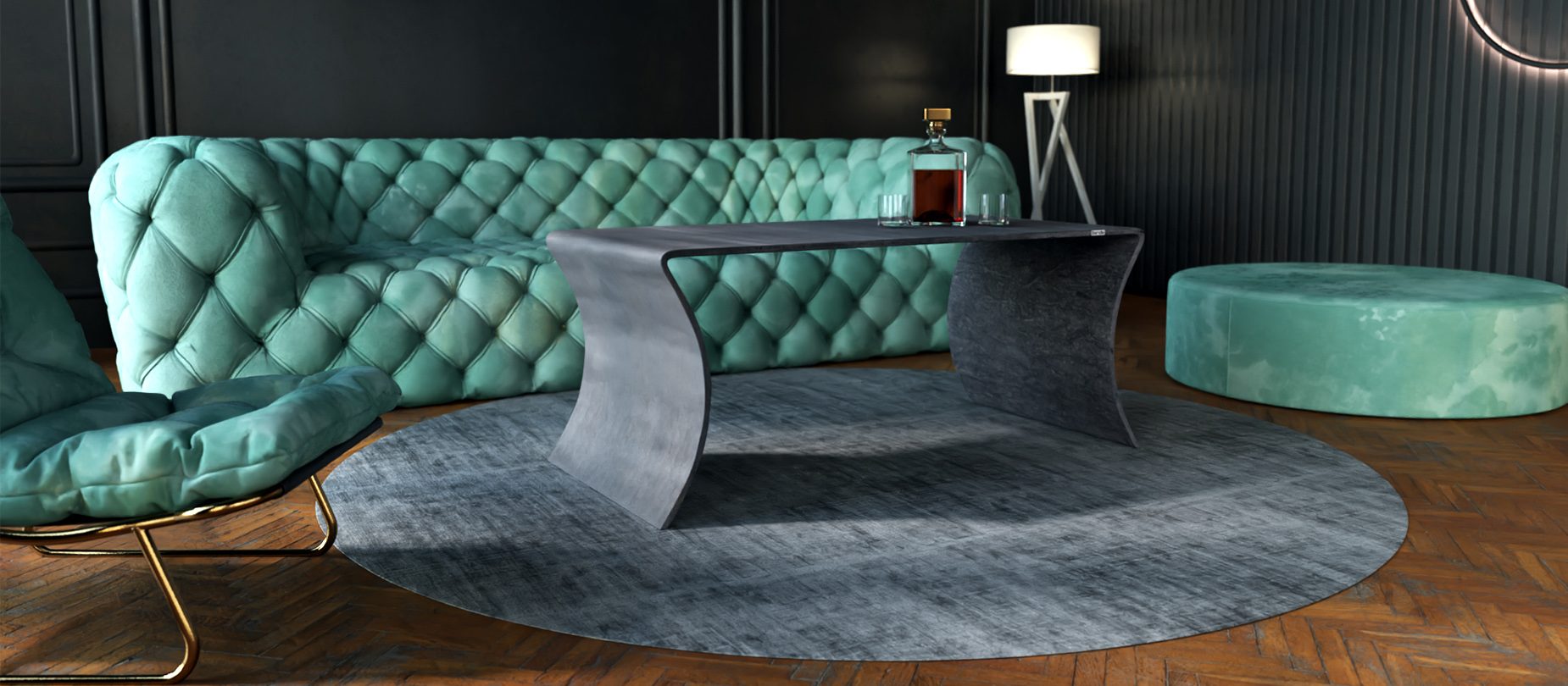 Black-concrete-coffe-table-ThePinnacle-sideview