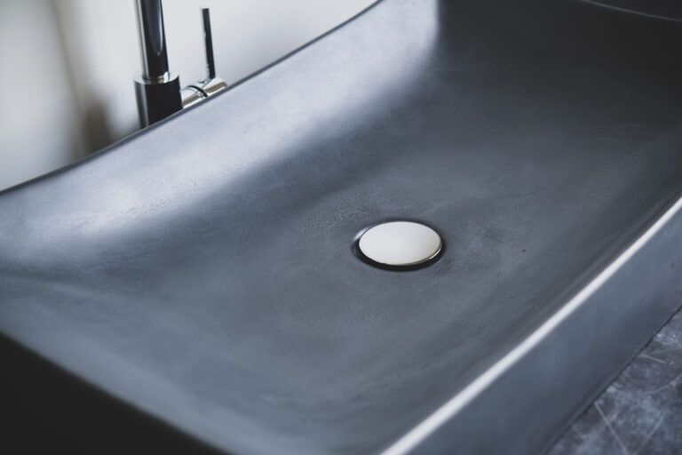 light grey concrete sink